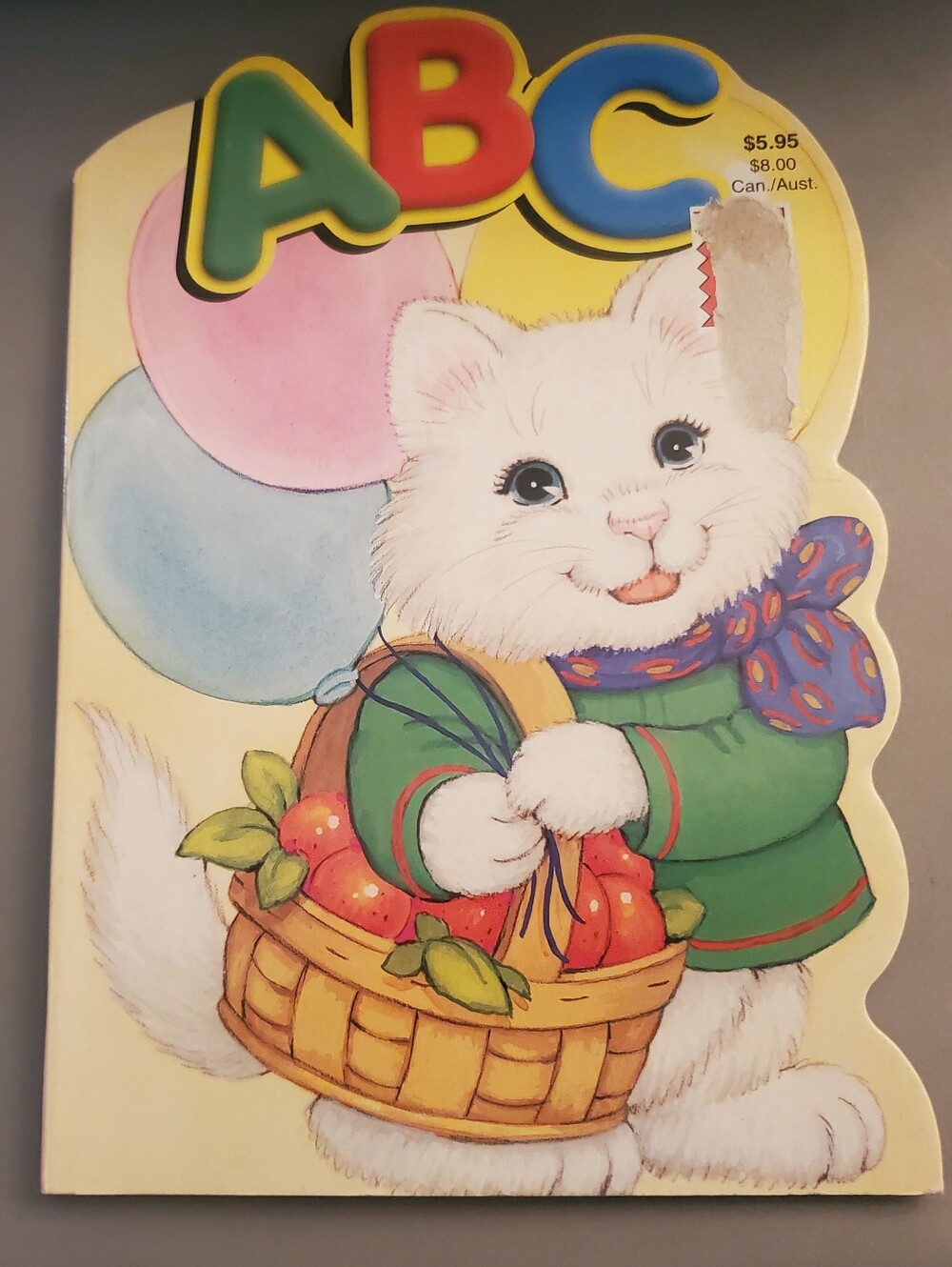 Vintage ABC Cat Illustration Playmore Inc Plush-Style Kids Book